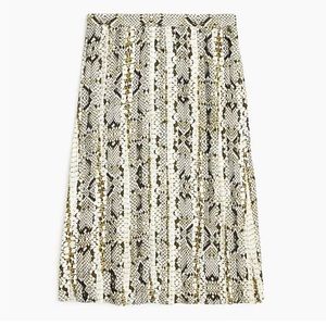 J. CREW Pleated Midi Skirt Snakeskin Print Women’s Plus Size 18